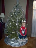 Mary in her Christmas outfit.