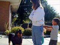Fritz, Susan Hellerich, Sydney Hellrich and Adrian Johnson - taken at the house on Maple Drive