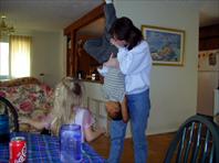 Sydney Hellerich, Adrian Johnson and Susan Hellerich - taken at the house on Maple Drive