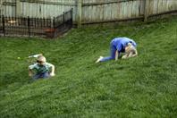 Playing in the backyard