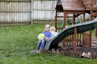 Playing in the backyard
