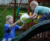 Playing in the backyard