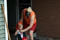 Laura Wray and Mary Wray - More fun yardwork on Maple Drive in Omaha,NE