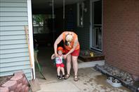 Laura Wray and Mary Wray - More fun yardwork on Maple Drive in Omaha,NE