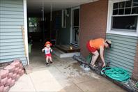 Laura Wray and Mary Wray - More fun yardwork on Maple Drive in Omaha,NE